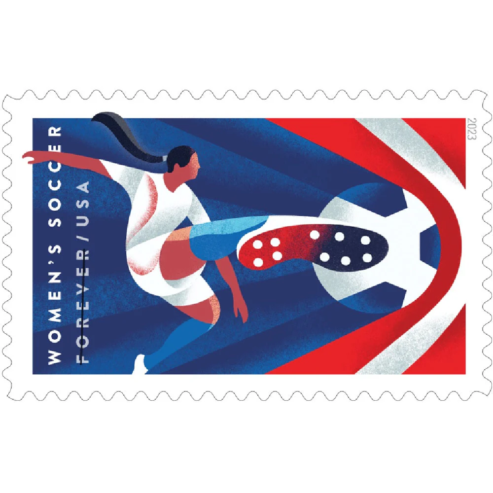 2023-women's-soccer-usps-forever-stamps-authentic-postage-authstamps (1) 2023 Women's Soccer-USPS Forever Stamps(Sheet) - Image 1